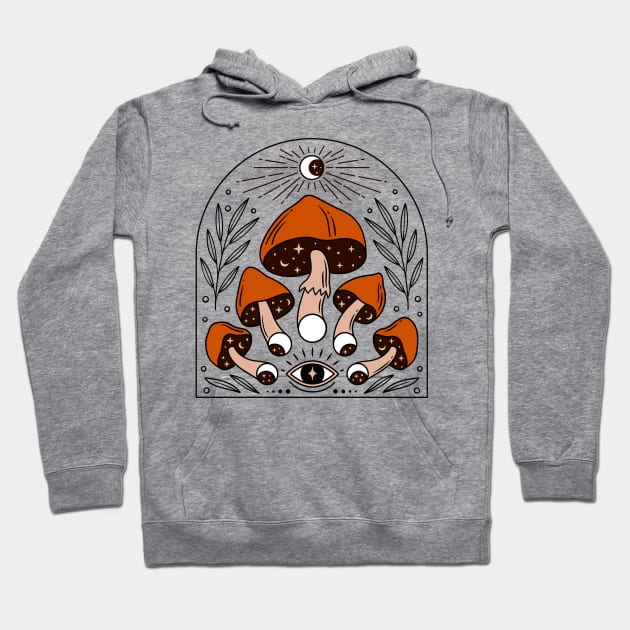 Mushrooms Goblincore Aesthetic Magical Psychedelic Cottagecore Hoodie by Core Aesthetics